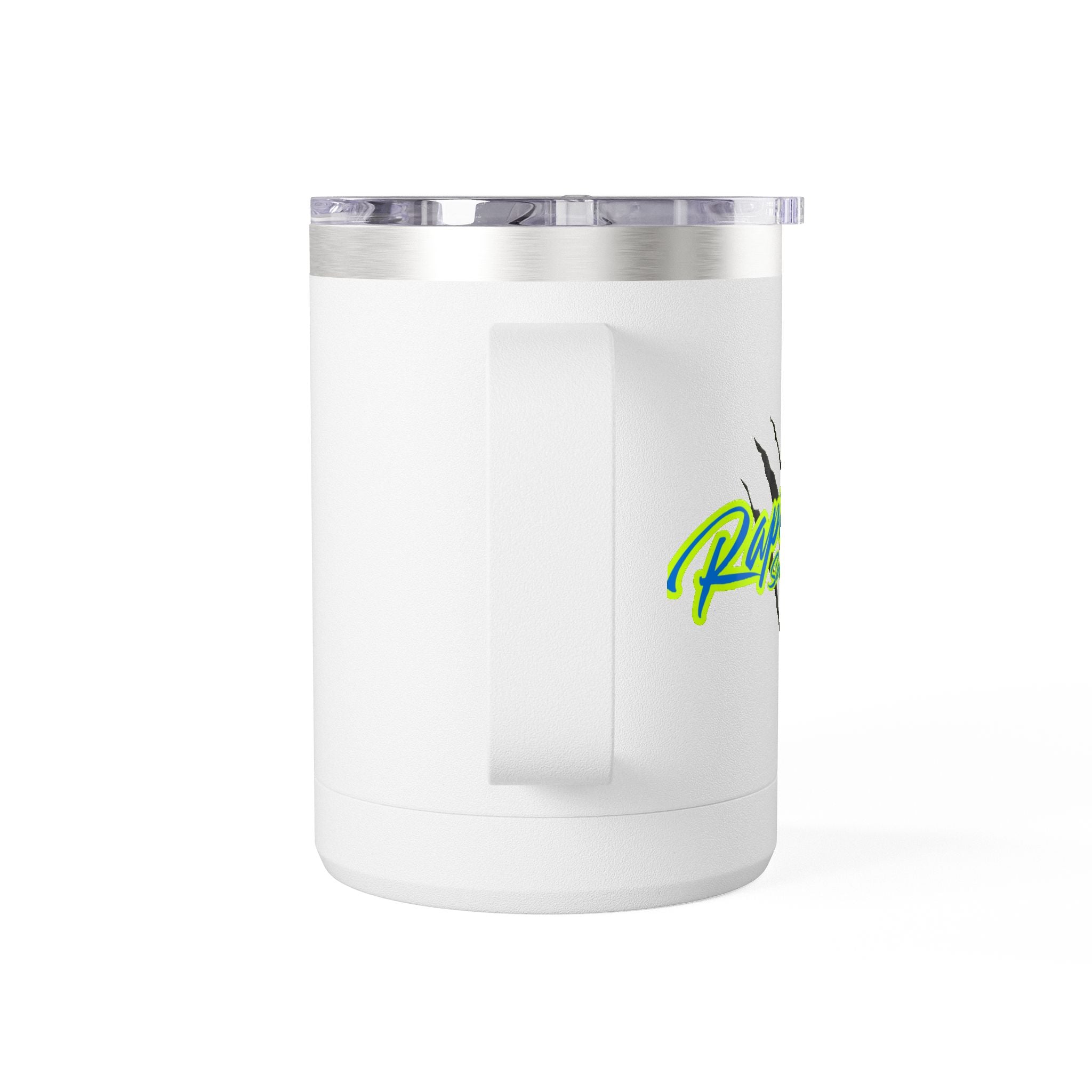 15oz Insulated Travel Mug Tumbler with Neon Palm Design