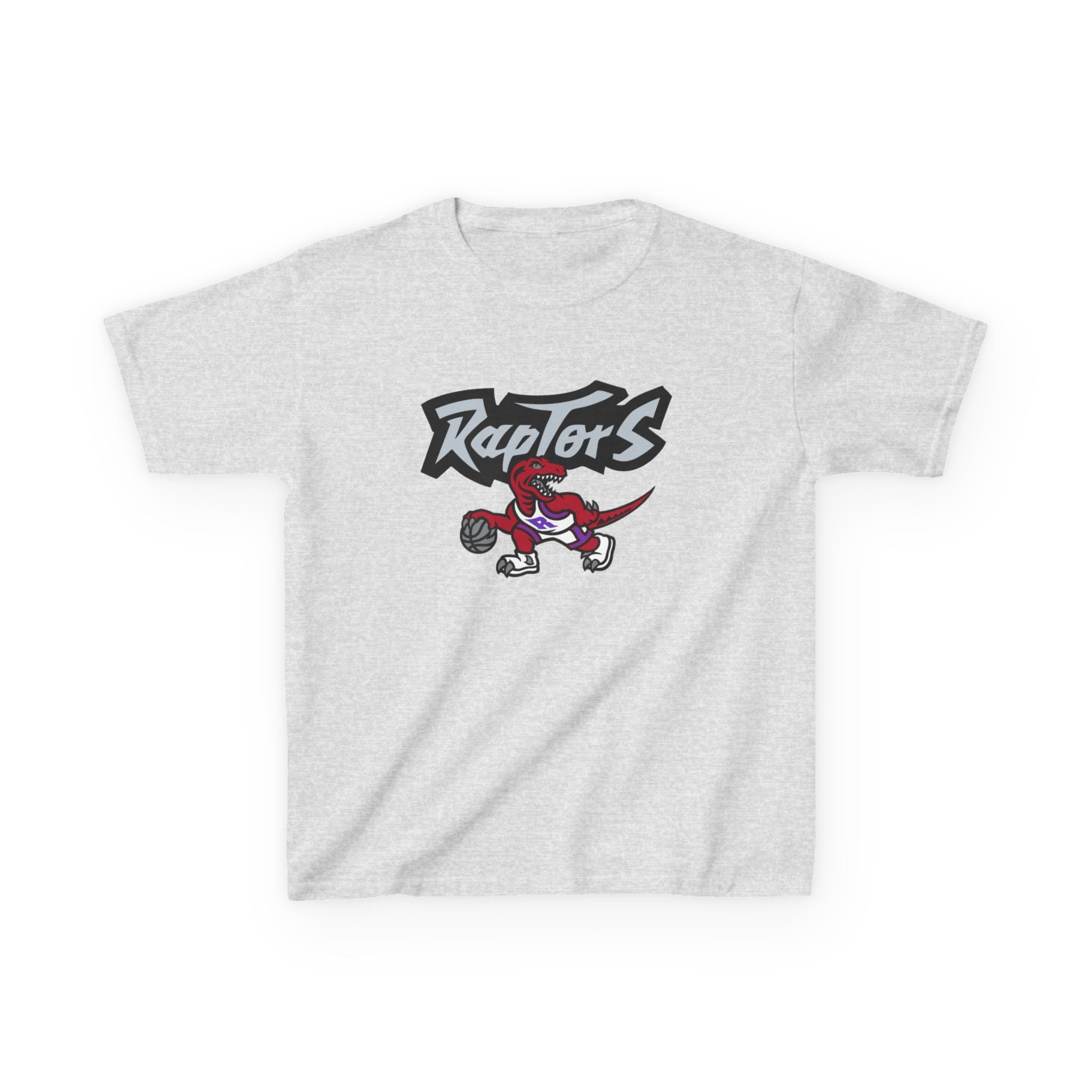 Kids Raptors Basketball T‑Shirt — Youth Dino Mascot Sport Tee