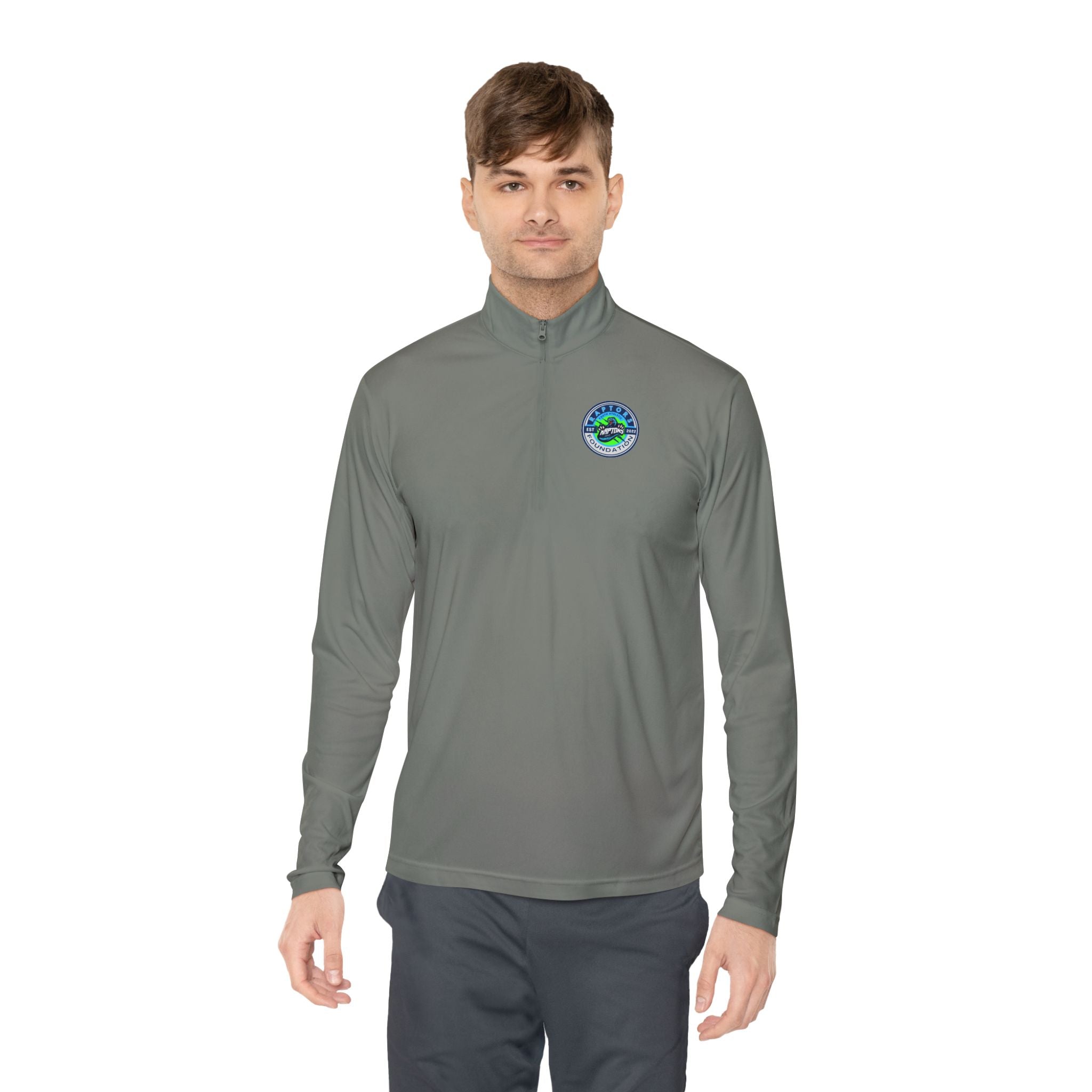 Quarter-Zip Pullover with Coastal Wave Emblem - Lightweight Outdoor Pullover