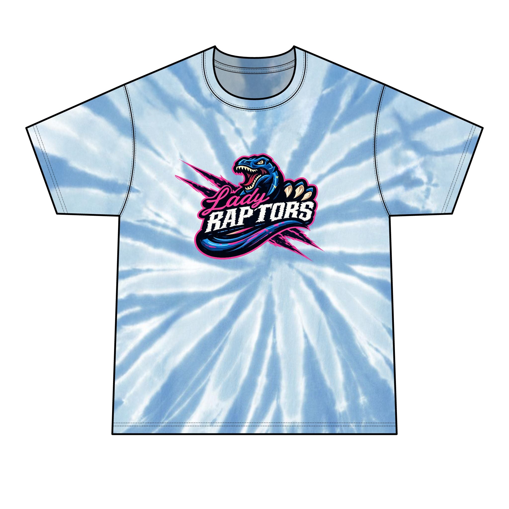 “Lady Raptors” Charcoal Tie-Dye Tee – Men’s Graphic T-Shirt