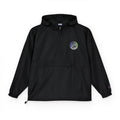 Light Blue Packable Anorak Jacket with Floral Globe Patch — Champion Windbreaker