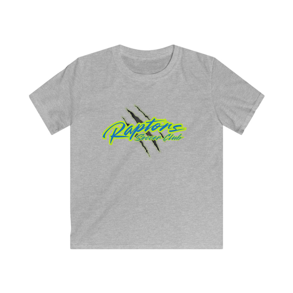 Raptors Reserve Club Kids Tee — Neon Script with Claw Mark Graphic