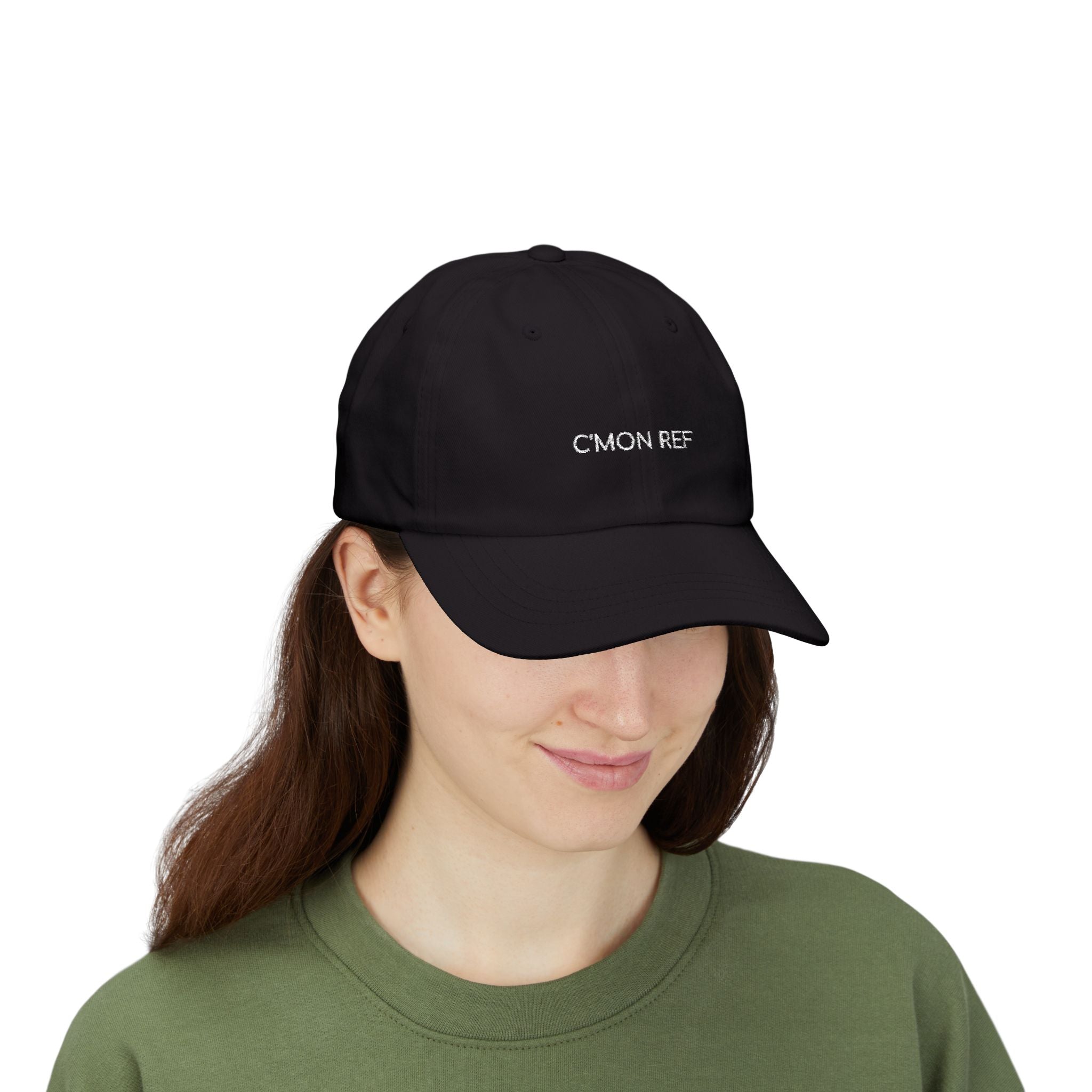 Dad Cap — "C'MON REF" Embroidered Baseball Hat