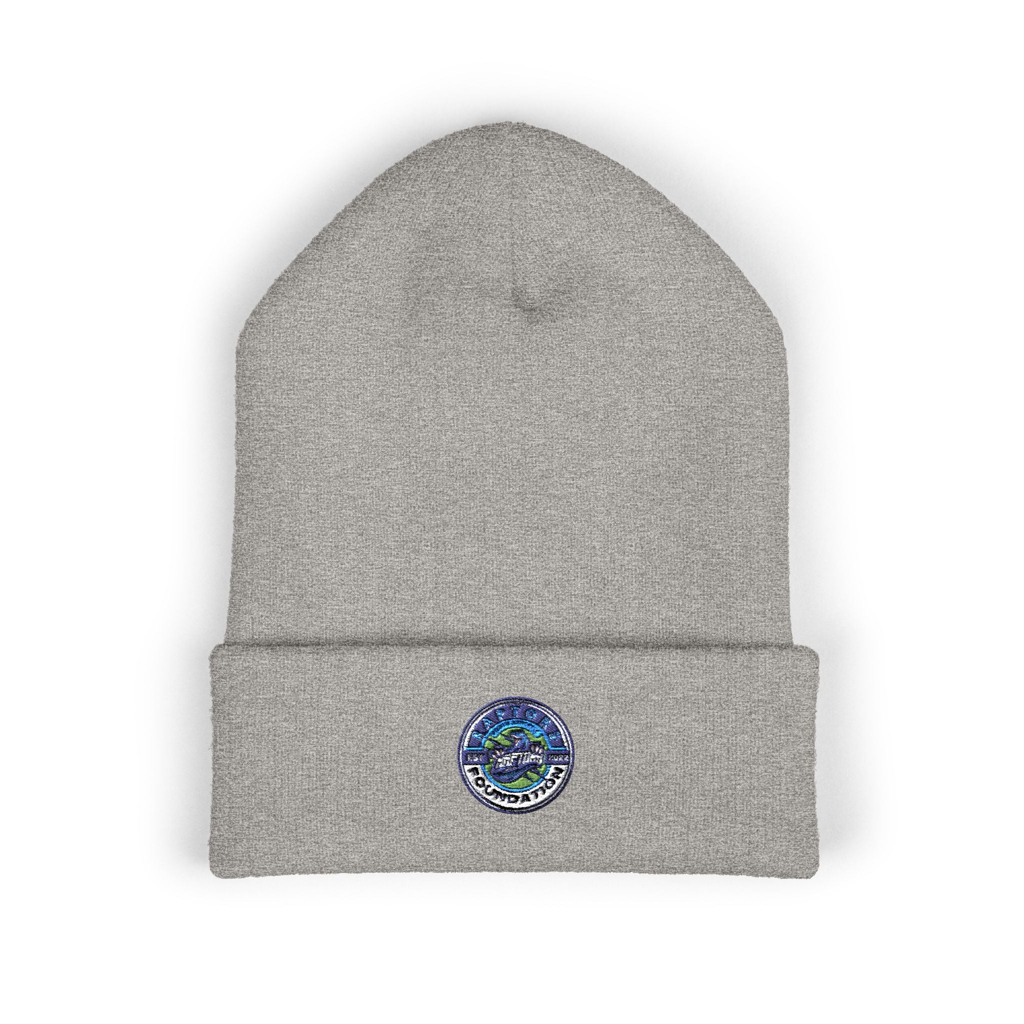 Embroidered Earth Cuffed Beanie — Eco Globe Patch Winter Hat