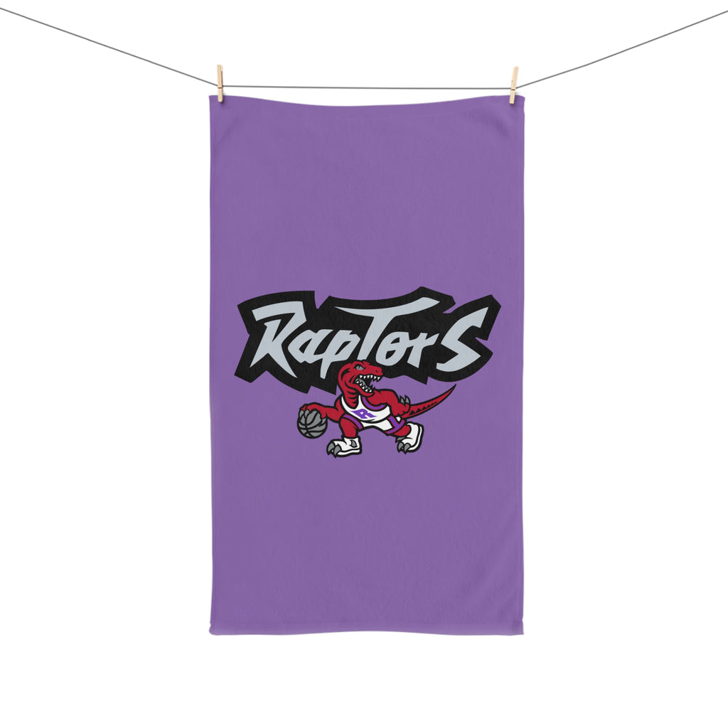 Raptors Logo Hand Towel – Purple Basketball Team Fan Gift