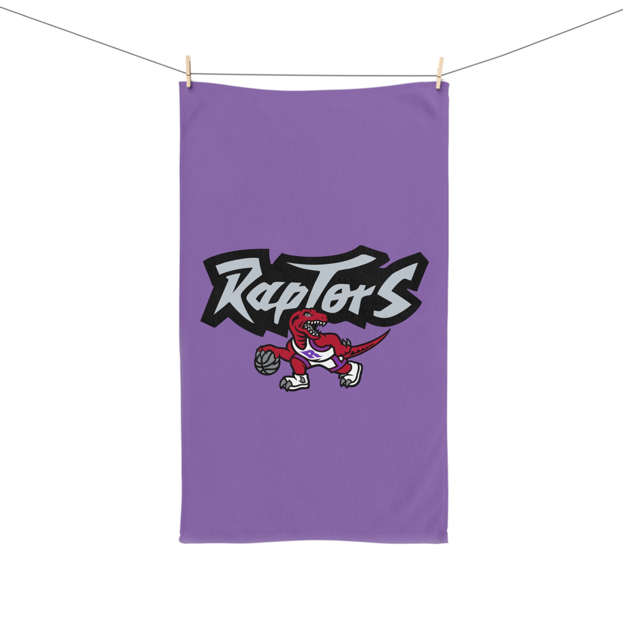 Raptors Logo Hand Towel – Purple Basketball Team Fan Gift
