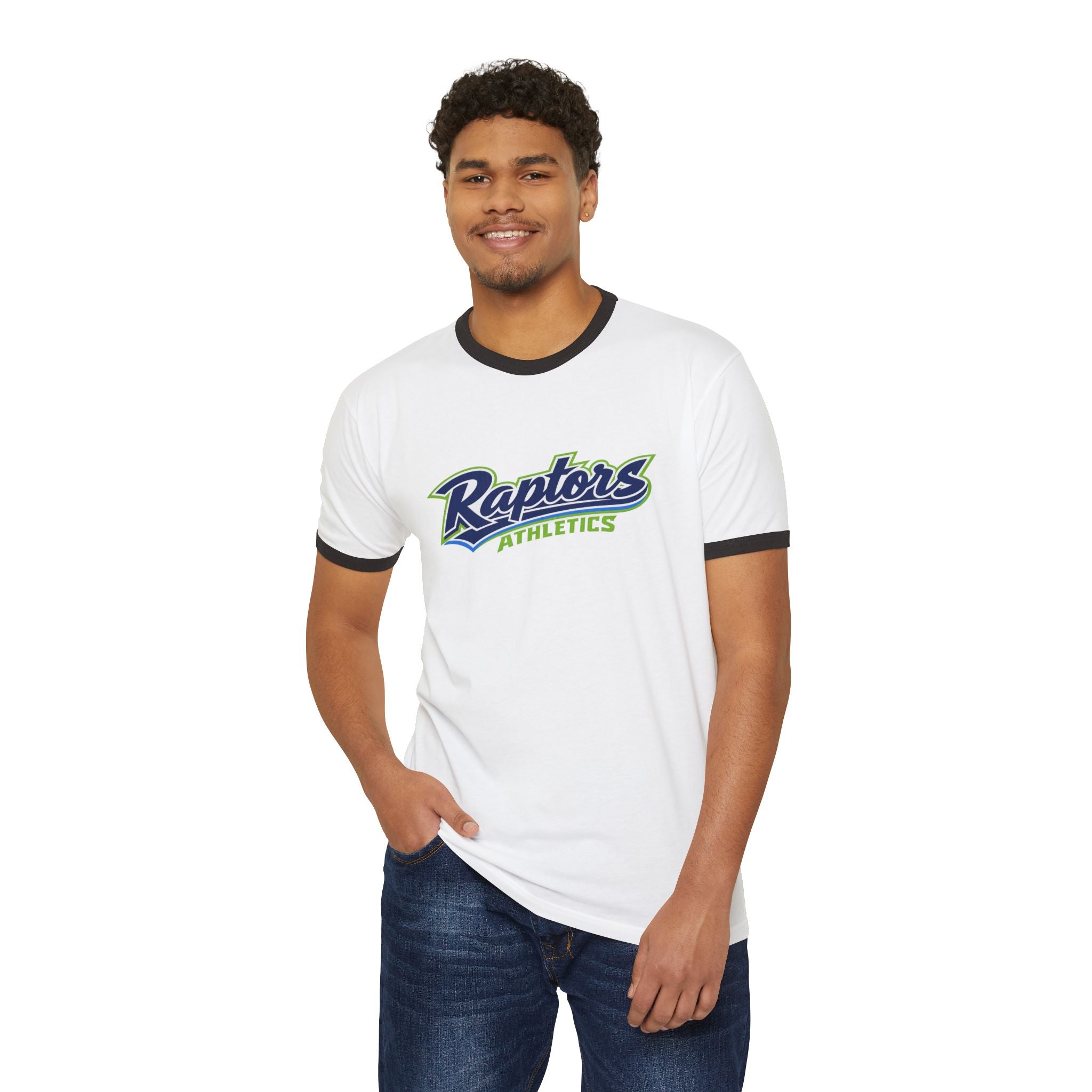 Raptors Athletics Ringer T-Shirt — Retro Sports Graphic Tee