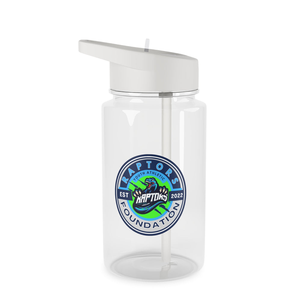 Raptors Foundation Tritan Water Bottle — Clear Sports Bottle with Straw (Est. 2022)