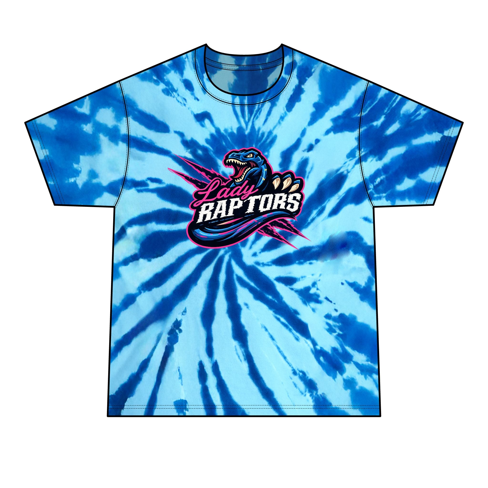 “Lady Raptors” Charcoal Tie-Dye Tee – Men’s Graphic T-Shirt