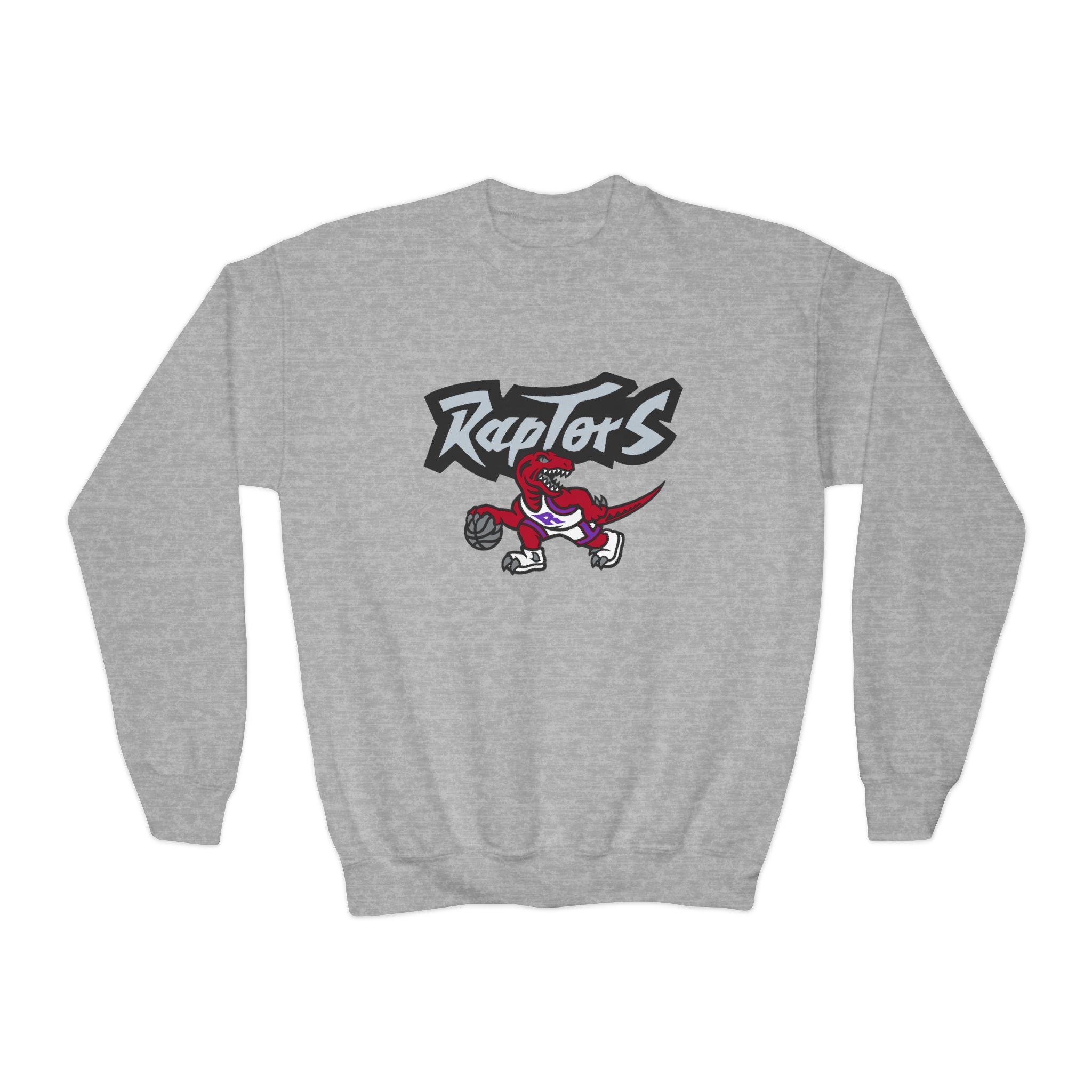 Raptors Youth Crewneck Sweatshirt — Kids Basketball Team Logo Pullover