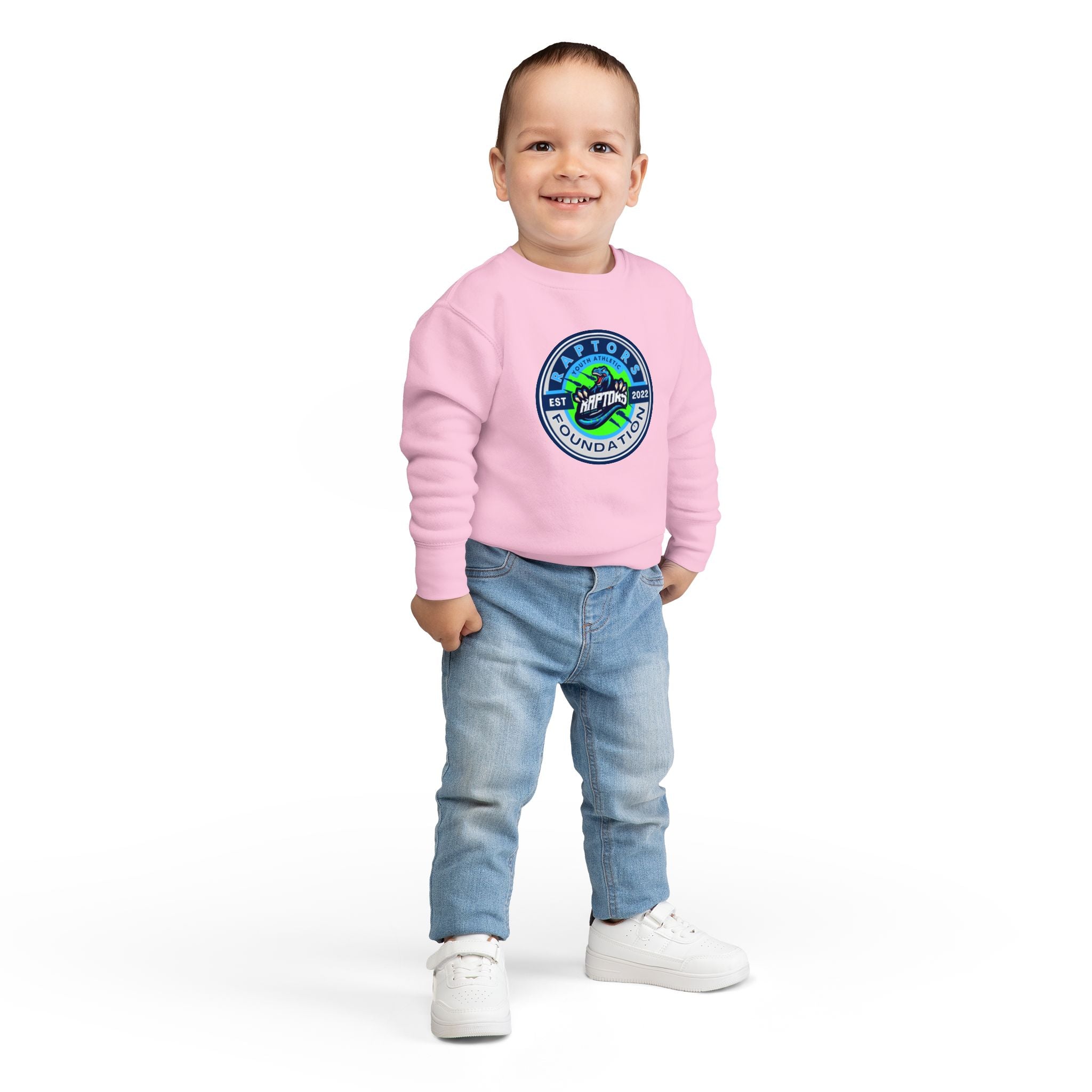 Raptors Foundation Toddler Sweatshirt — Kids' Crewneck with Green Dino Logo