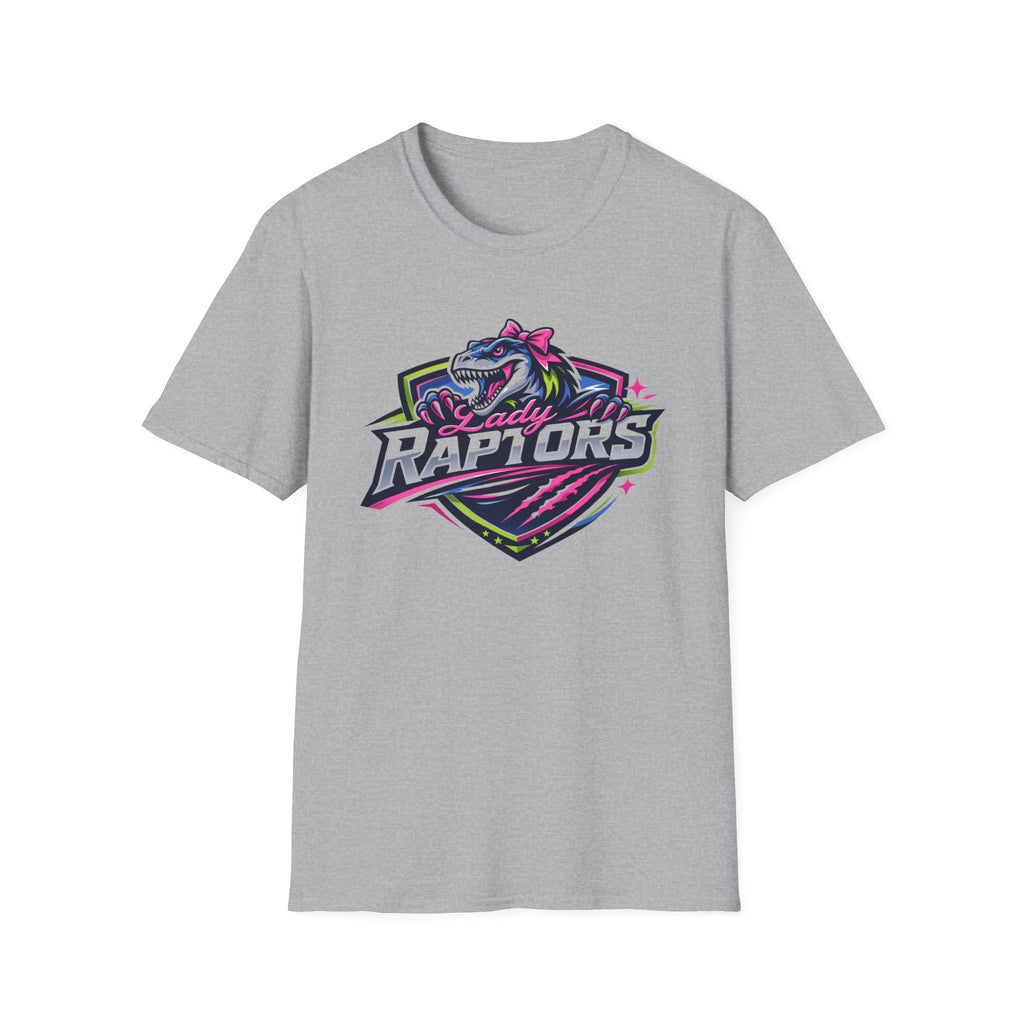 LADY Raptors Mascot T‑Shirt — Bold Neon Sports Logo Tee