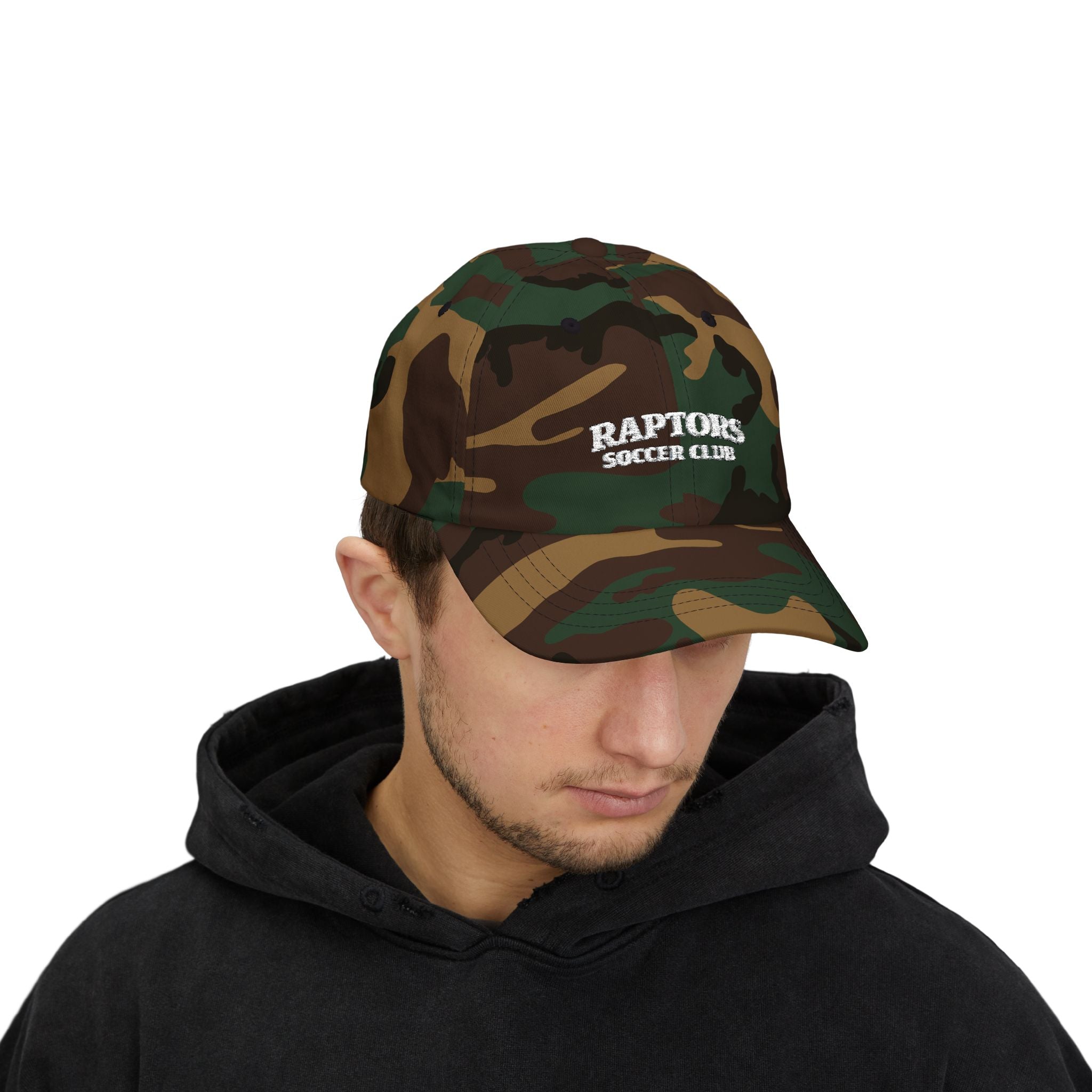 Raptors Soccer Club Camo Dad Cap — Classic Adjustable Baseball Hat