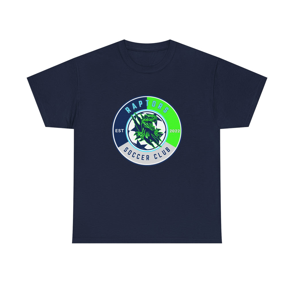 Raptors Soccer Club Logo Tee — Est. 2027 Neon Green & Blue