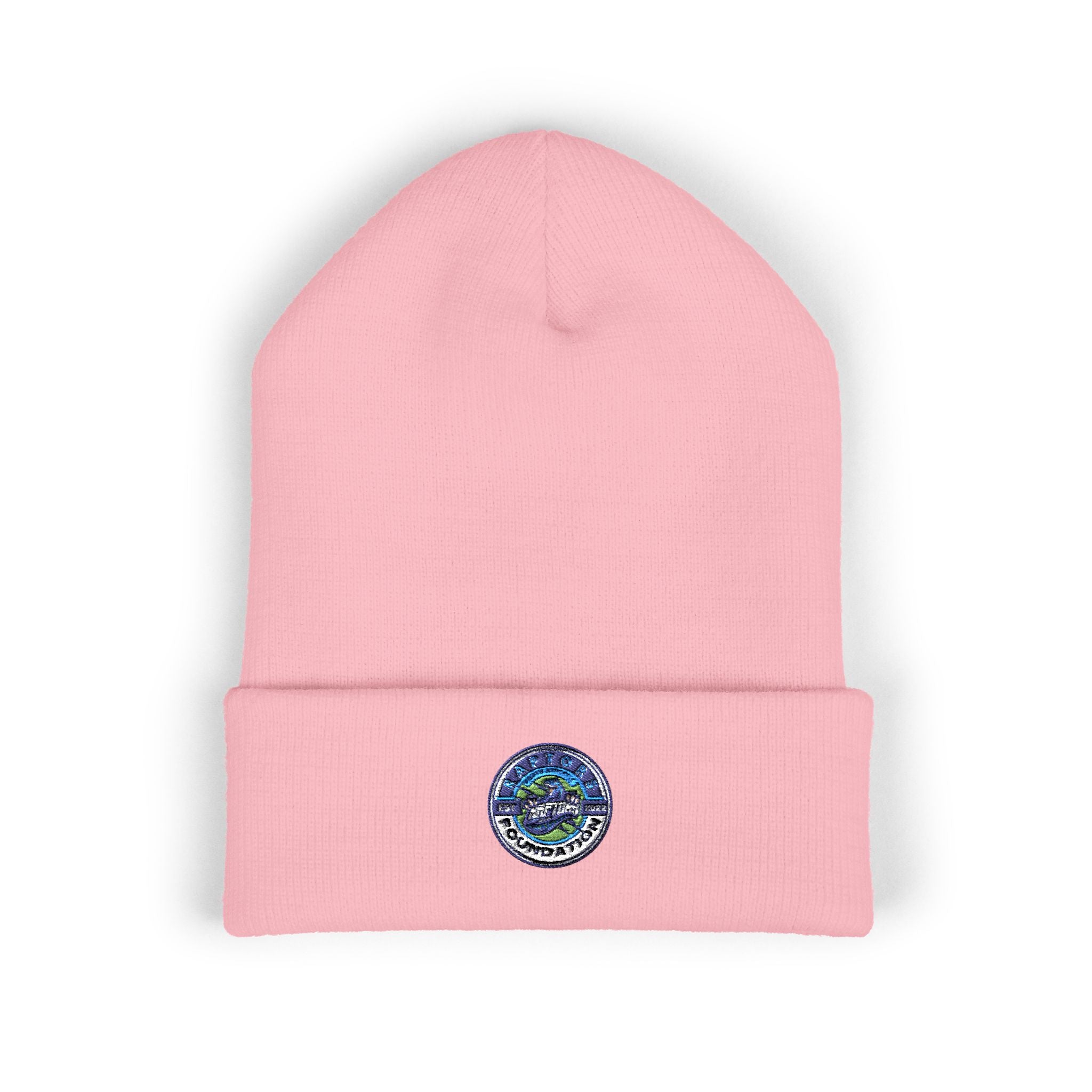 Embroidered Earth Cuffed Beanie — Eco Globe Patch Winter Hat