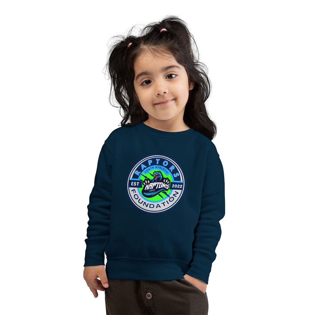 Raptors Foundation Toddler Sweatshirt — Kids' Crewneck with Green Dino Logo