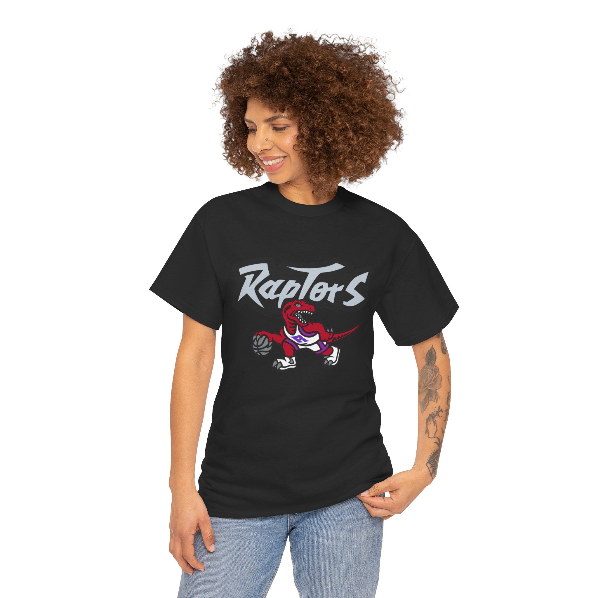 Raptors Basketball T‑Shirt – Vintage Dino Logo Tee