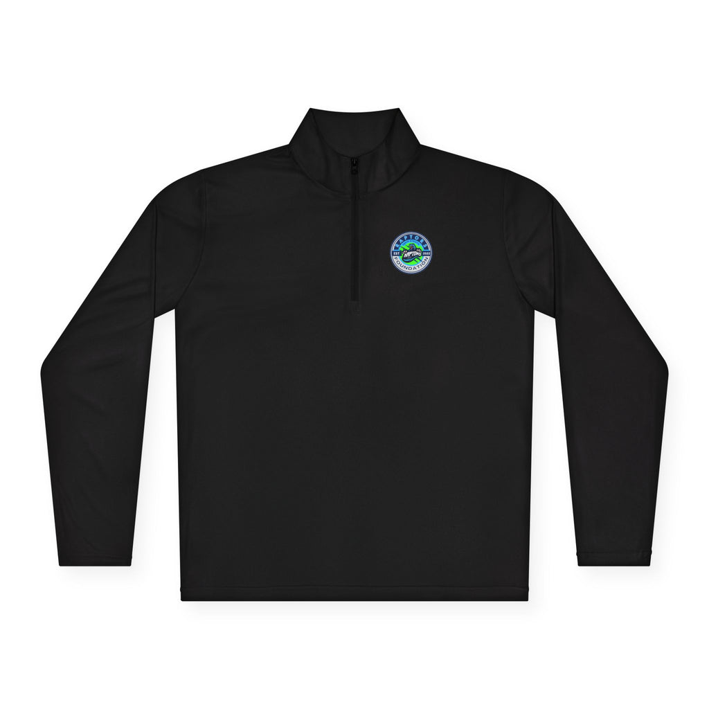 Quarter-Zip Pullover with Coastal Wave Emblem - Lightweight Outdoor Pullover