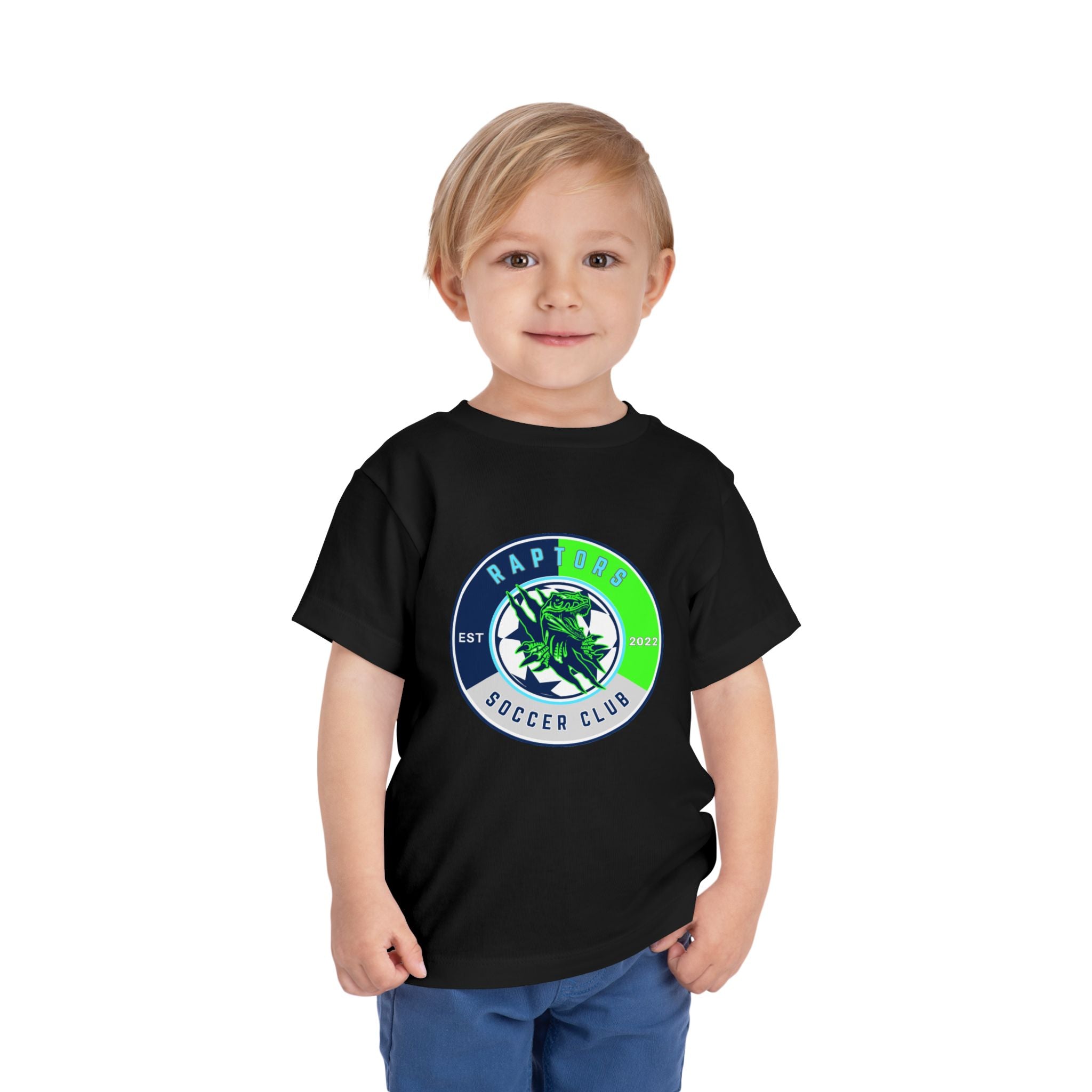 Toddler Soccer Tee — "Raptors Soccer Club" Logo Shirt