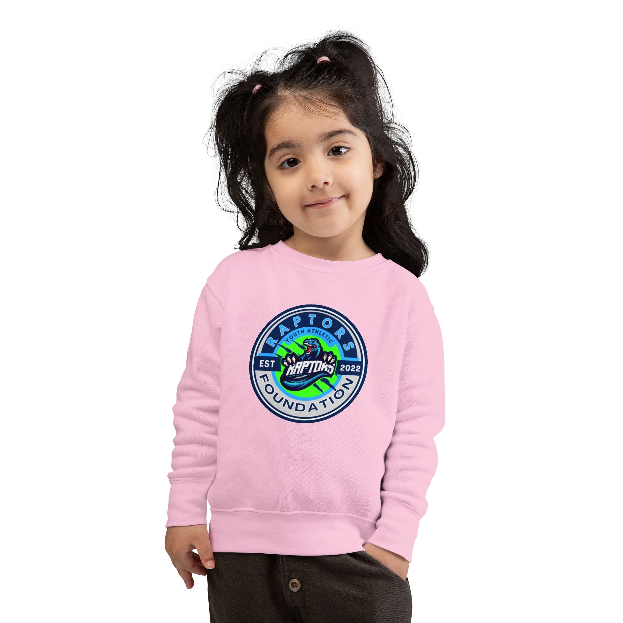 Raptors Foundation Toddler Sweatshirt — Kids' Crewneck with Green Dino Logo
