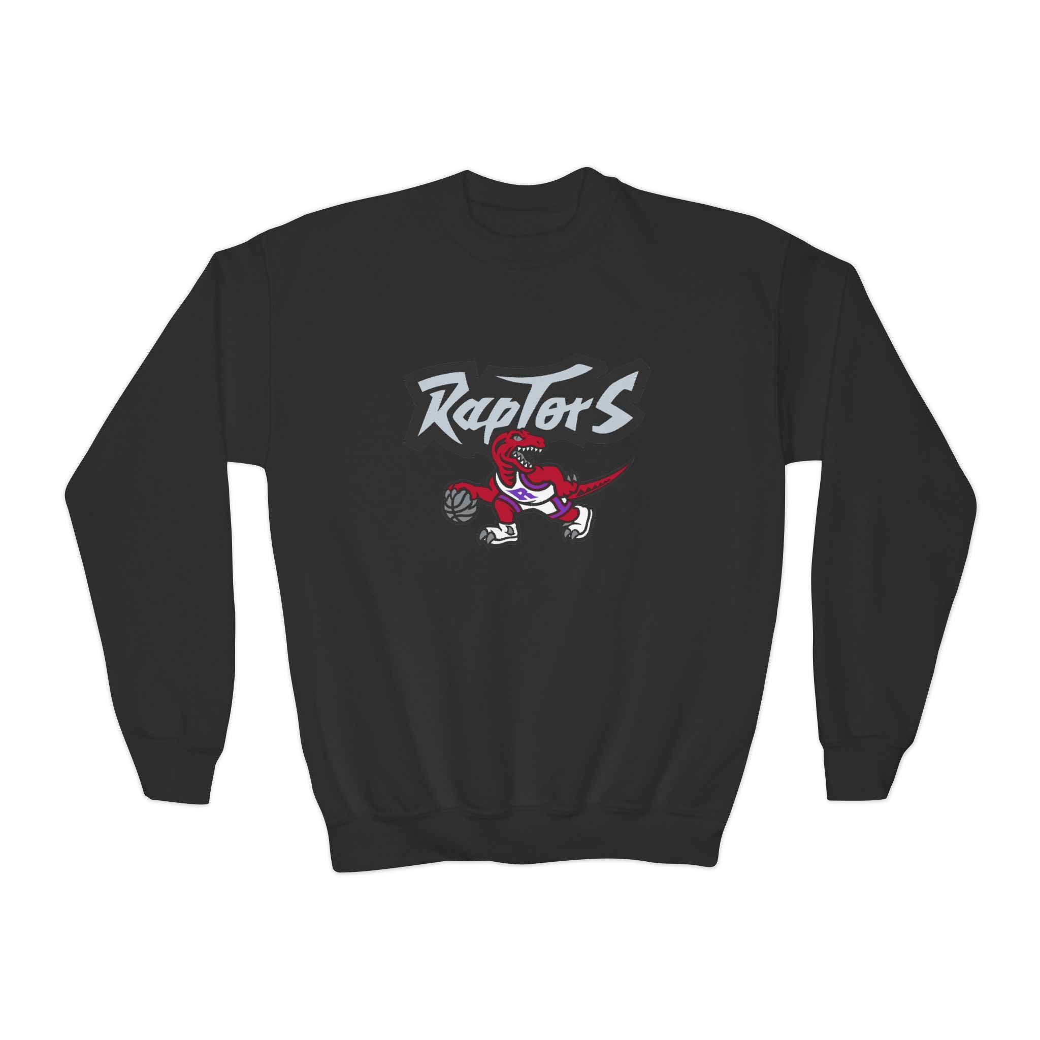 Raptors Youth Crewneck Sweatshirt — Kids Basketball Team Logo Pullover