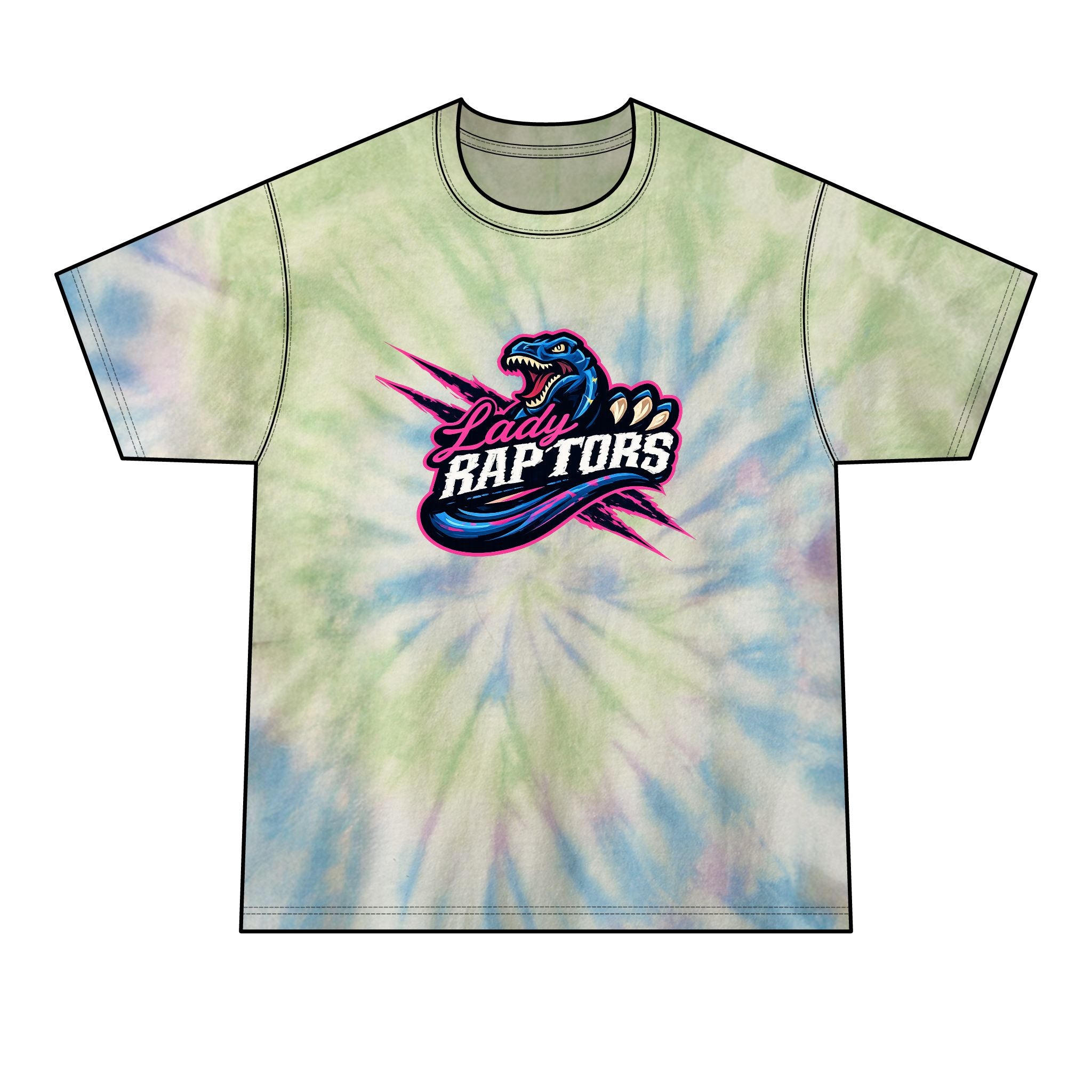 “Lady Raptors” Charcoal Tie-Dye Tee – Men’s Graphic T-Shirt
