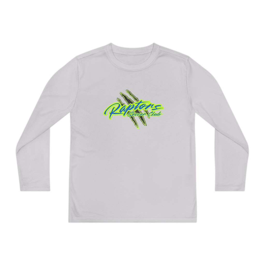 Youth Long Sleeve Tee - "Raptors Club" Neon Script with Claw Marks