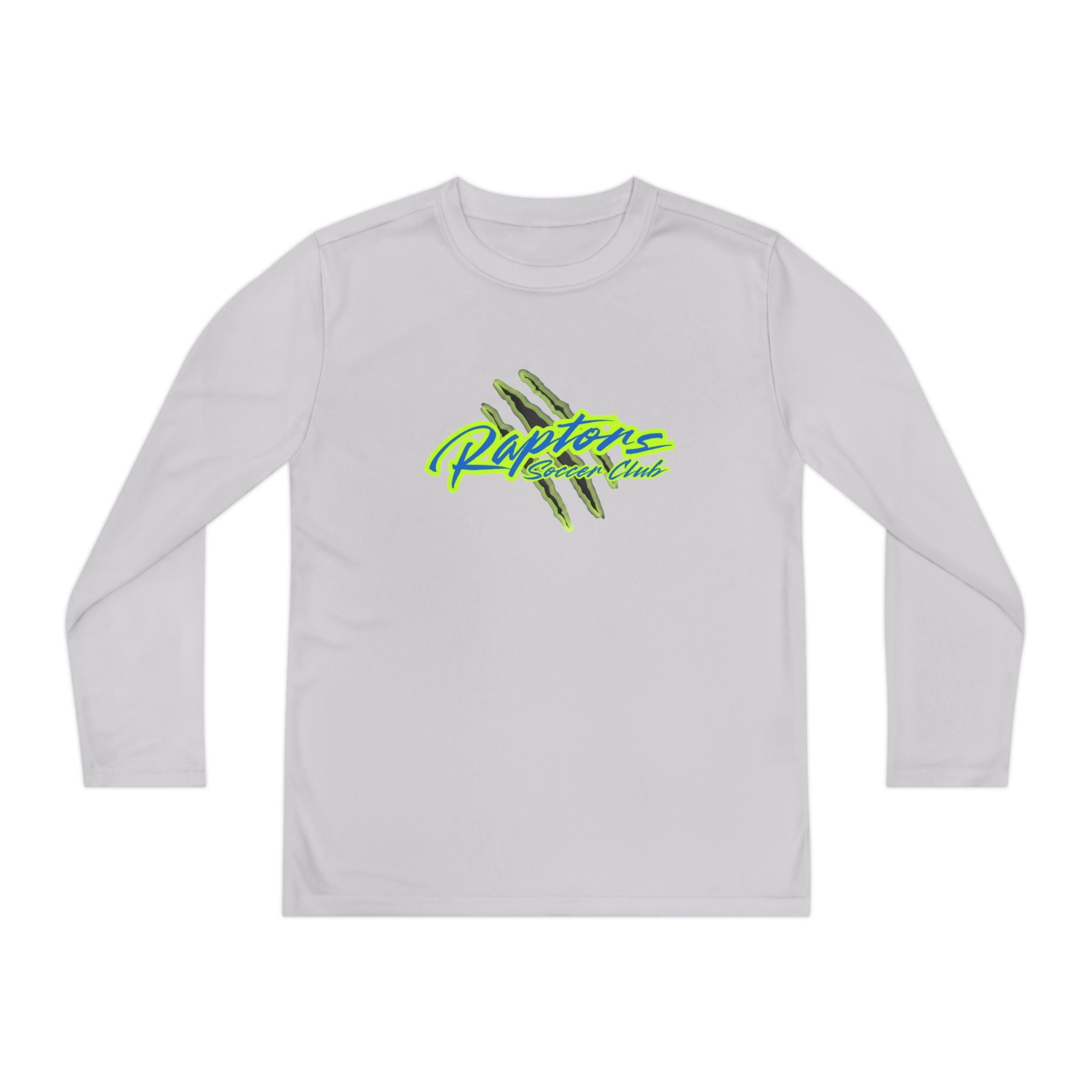 Youth Long Sleeve Tee - "Raptors Club" Neon Script with Claw Marks