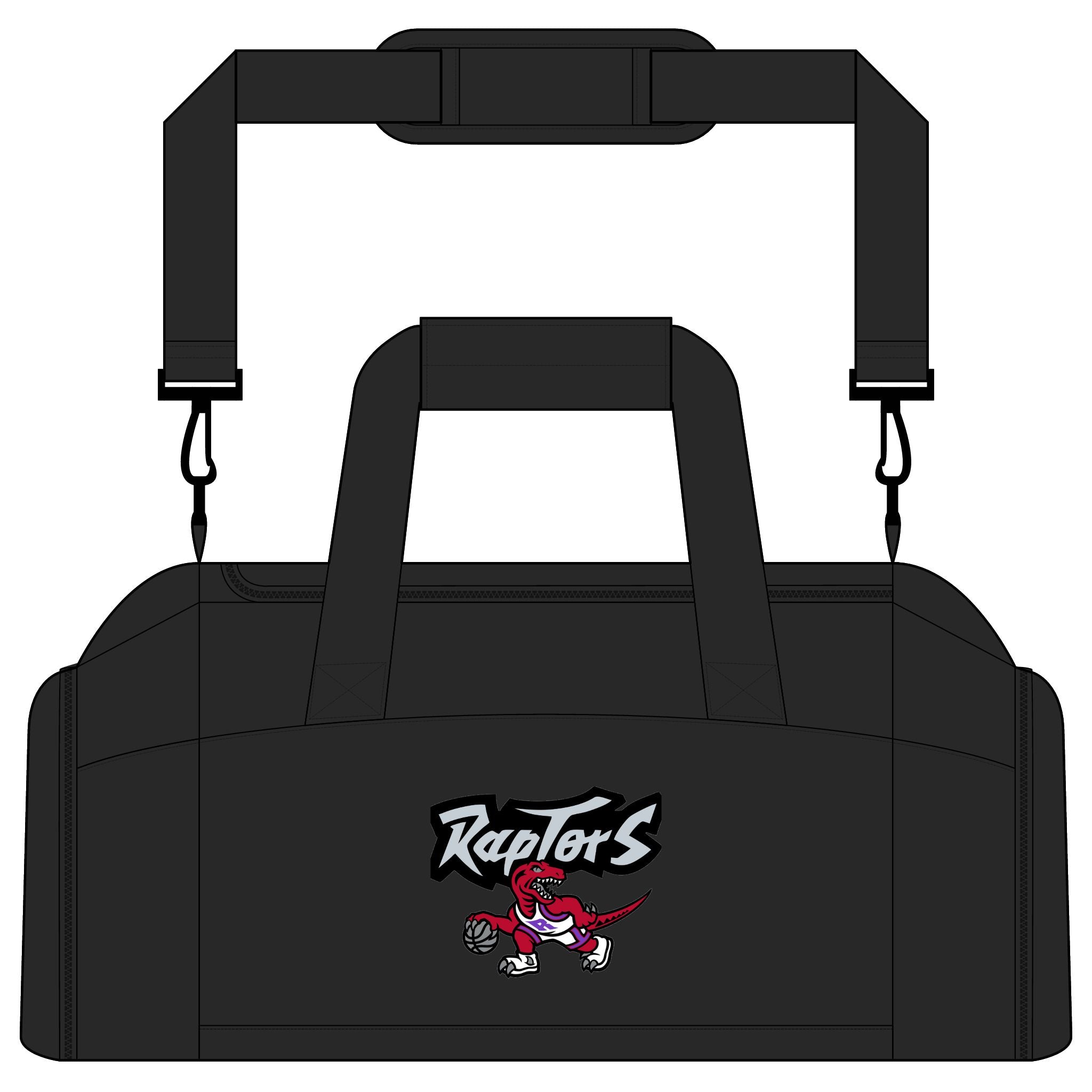 Raptors Logo Gym Bag — Team Sports Duffle with Mascot Graphic