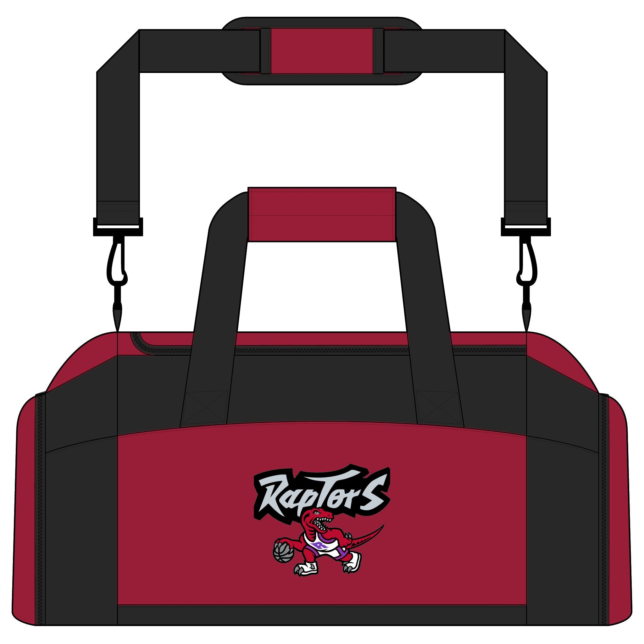 Raptors Logo Gym Bag — Team Sports Duffle with Mascot Graphic