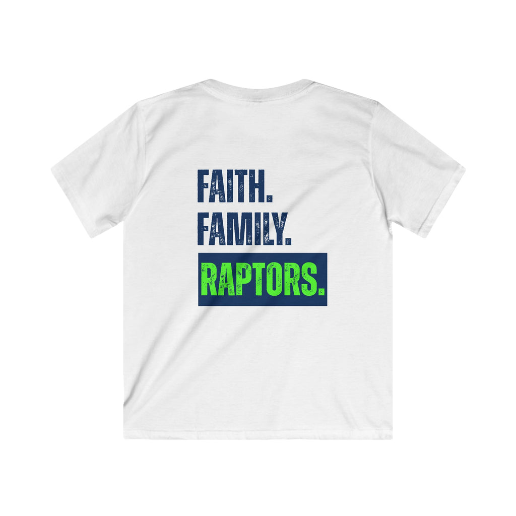 Kids T-Shirt — "Faith. Family. Raptors." Youth Team Spirit Tee
