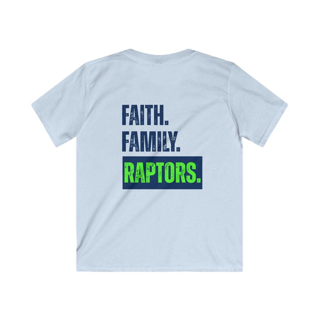 Kids T-Shirt — "Faith. Family. Raptors." Youth Team Spirit Tee