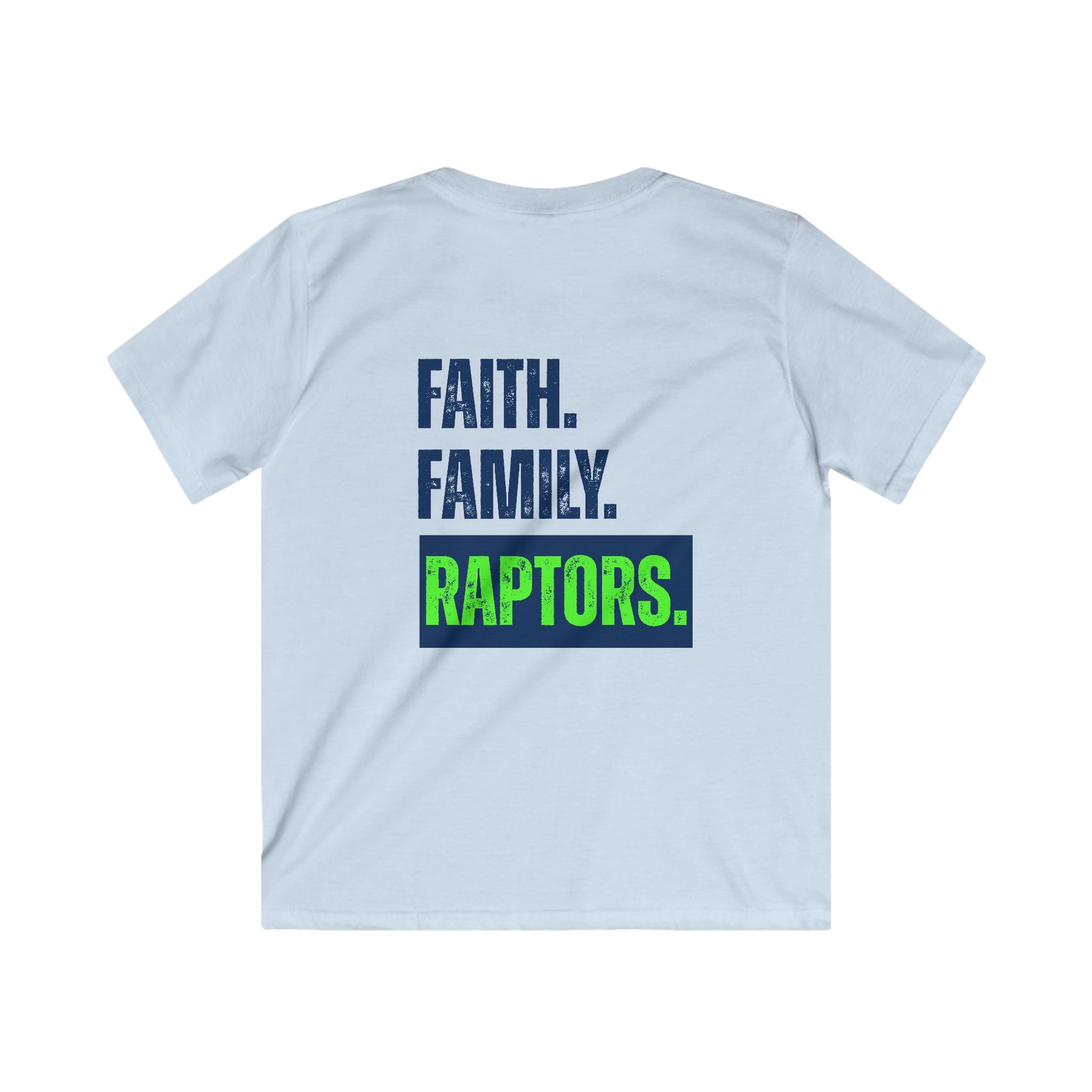 Kids T-Shirt — "Faith. Family. Raptors." Youth Team Spirit Tee