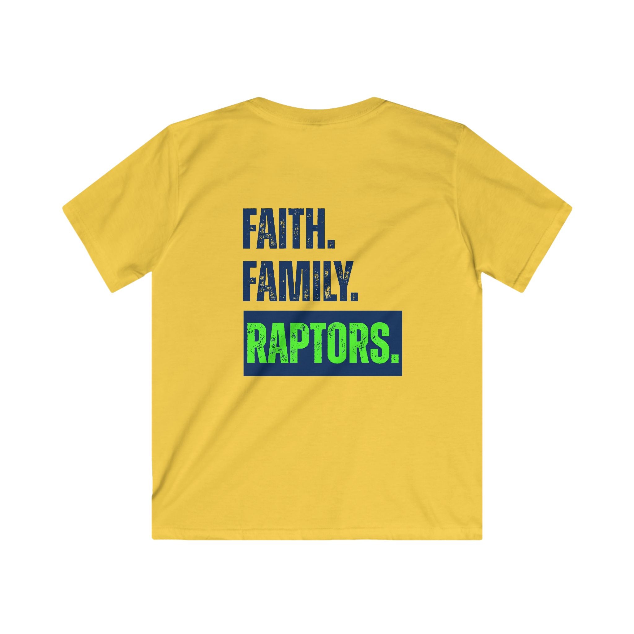 Kids T-Shirt — "Faith. Family. Raptors." Youth Team Spirit Tee