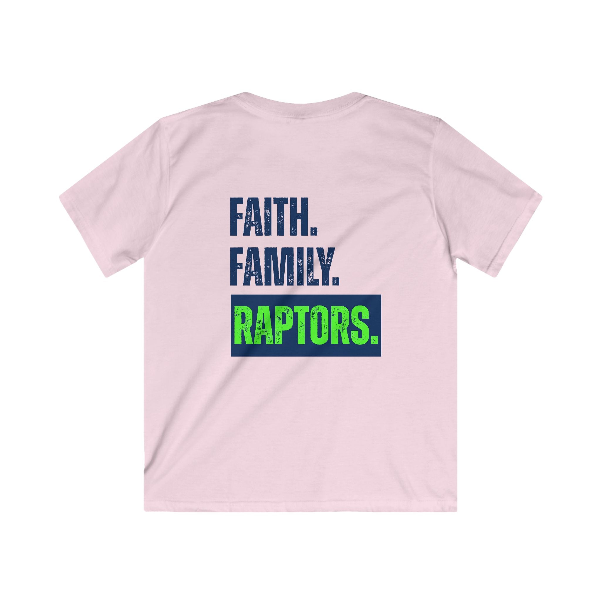 Kids T-Shirt — "Faith. Family. Raptors." Youth Team Spirit Tee