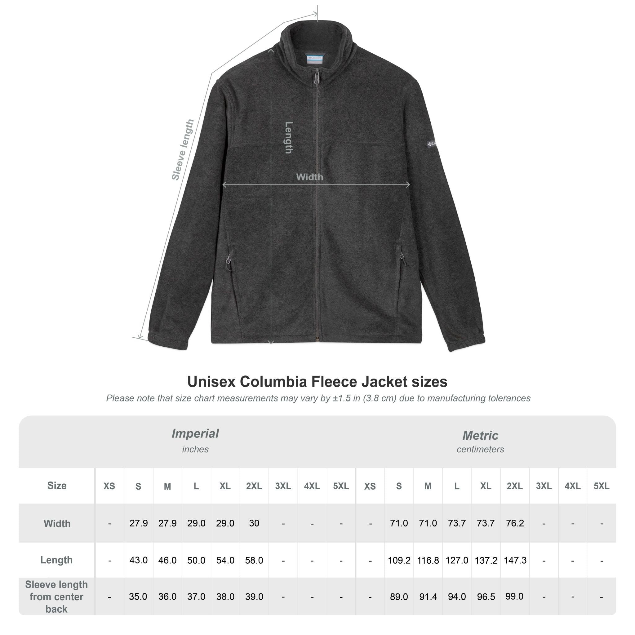 Embroidered Mountain Wave Columbia Fleece Jacket
