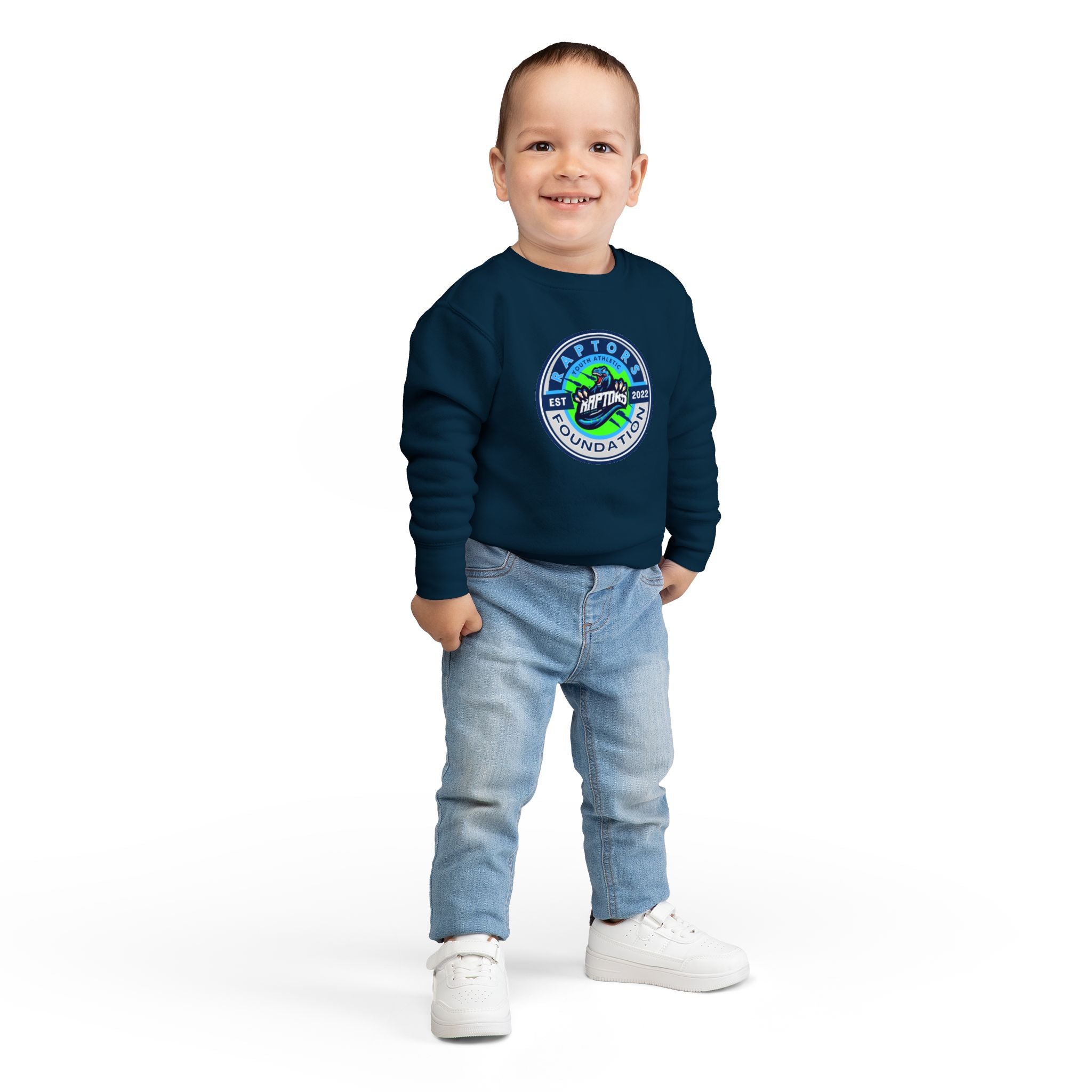 Raptors Foundation Toddler Sweatshirt — Kids' Crewneck with Green Dino Logo