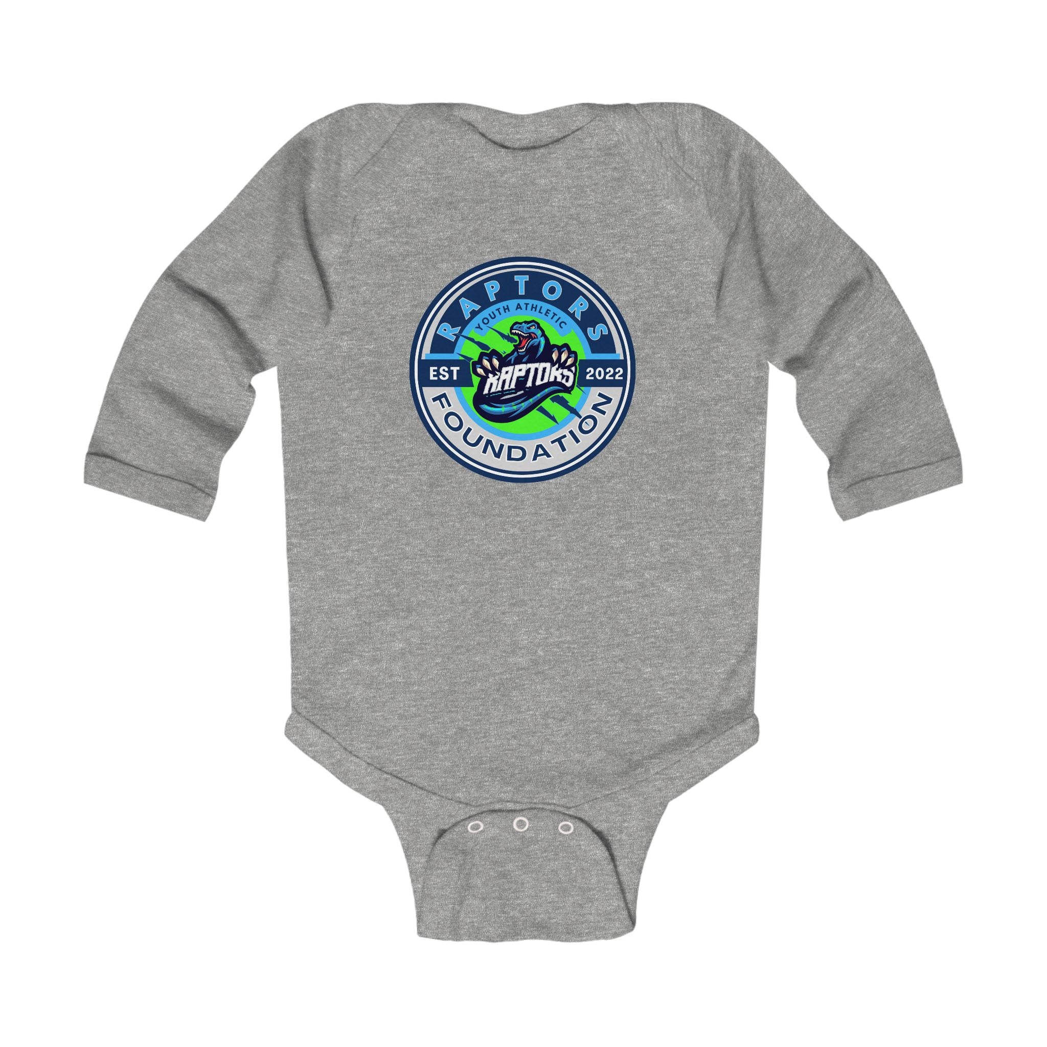 Infant Bodysuit — 'Raptors Foundation' Patch Graphic Long-Sleeve Baby Onesie