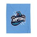 Raptors Velveteen Plush Blanket – Soft Blue Dinosaur Sports Throw