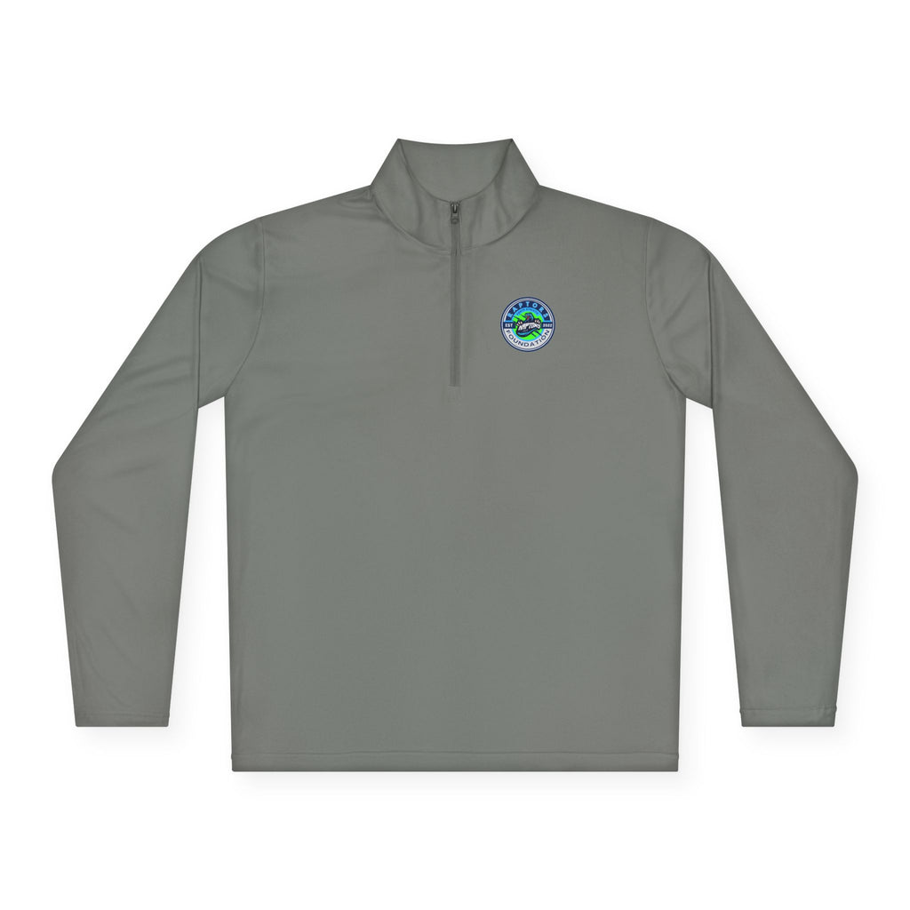 Quarter-Zip Pullover with Coastal Wave Emblem - Lightweight Outdoor Pullover