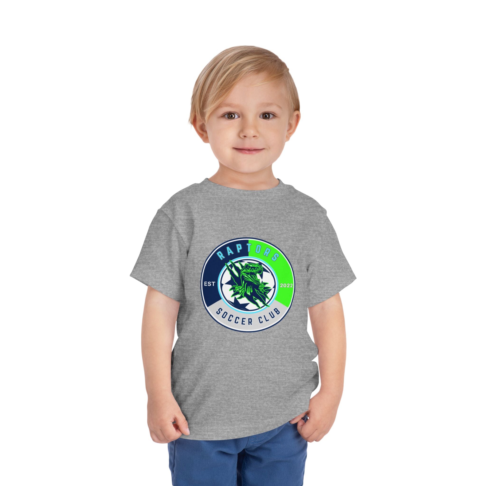 Toddler Soccer Tee — "Raptors Soccer Club" Logo Shirt