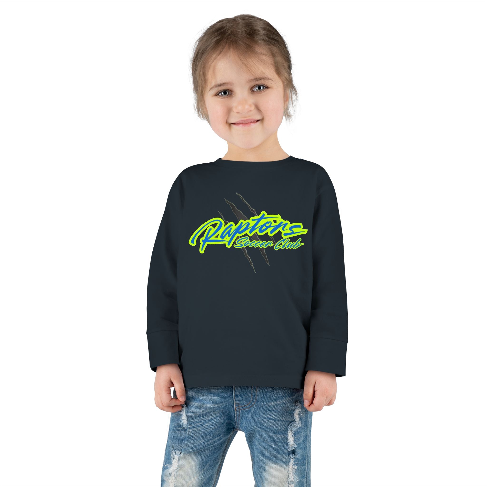 Raptors Neon Script Toddler Long Sleeve Tee