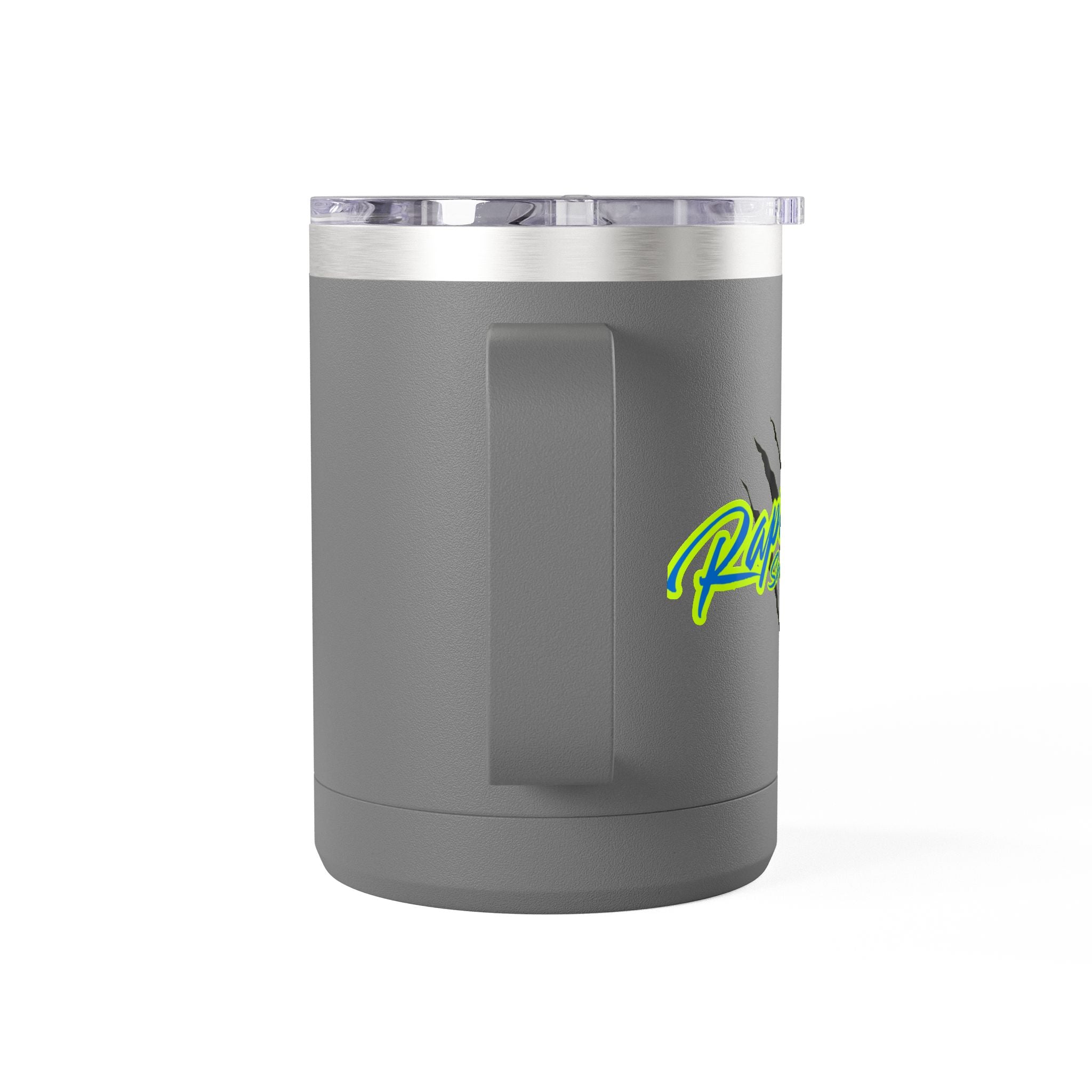 15oz Insulated Travel Mug Tumbler with Neon Palm Design