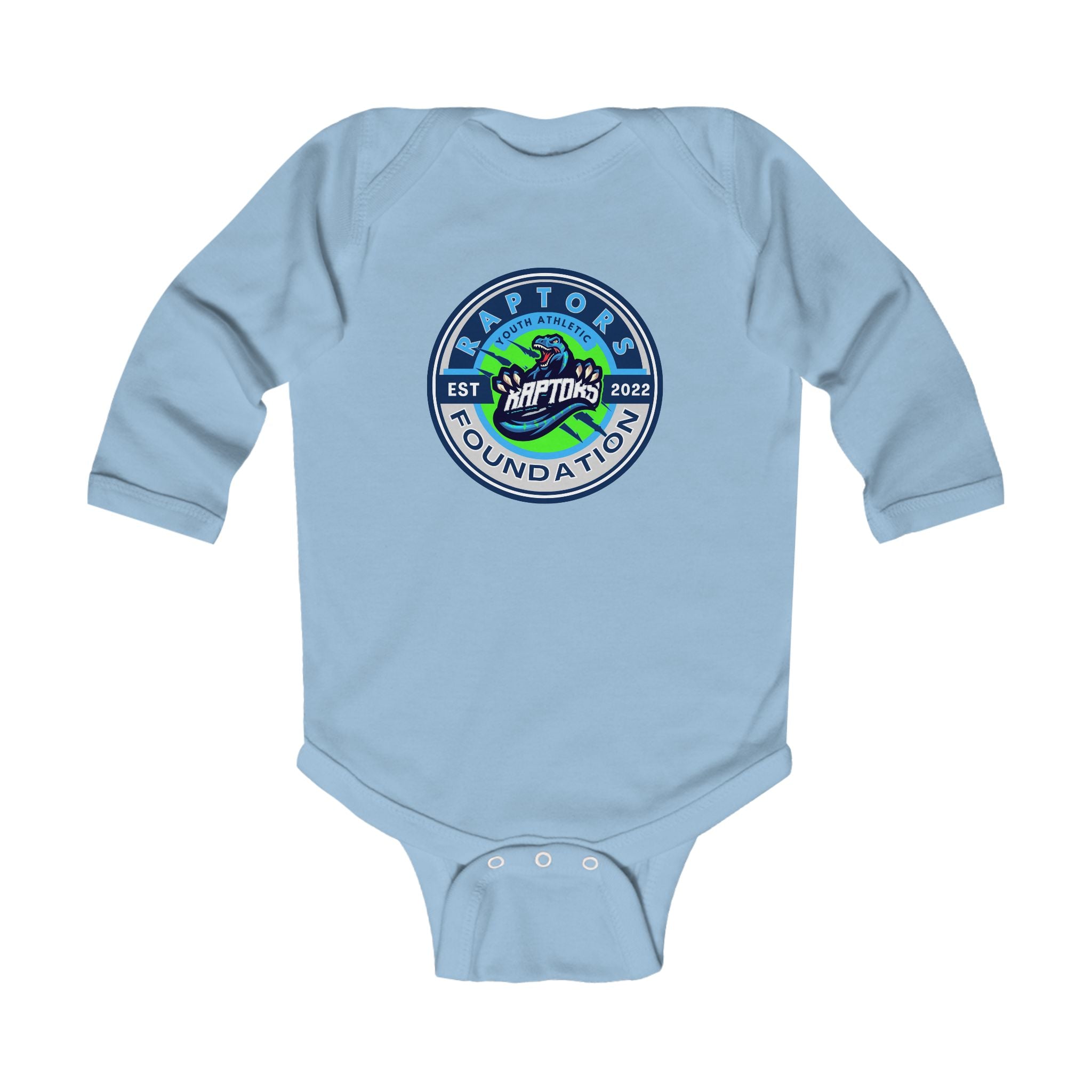 Infant Bodysuit — 'Raptors Foundation' Patch Graphic Long-Sleeve Baby Onesie