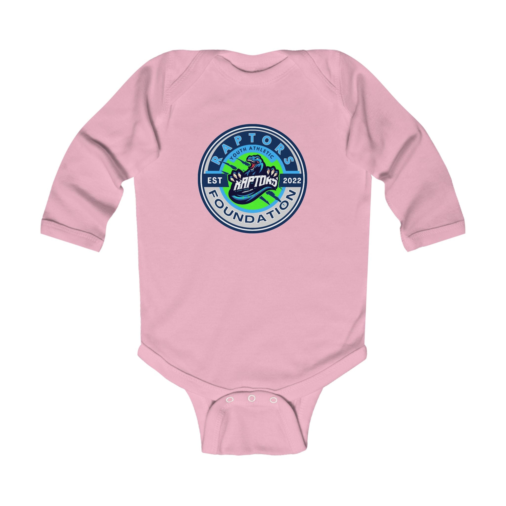 Infant Bodysuit — 'Raptors Foundation' Patch Graphic Long-Sleeve Baby Onesie