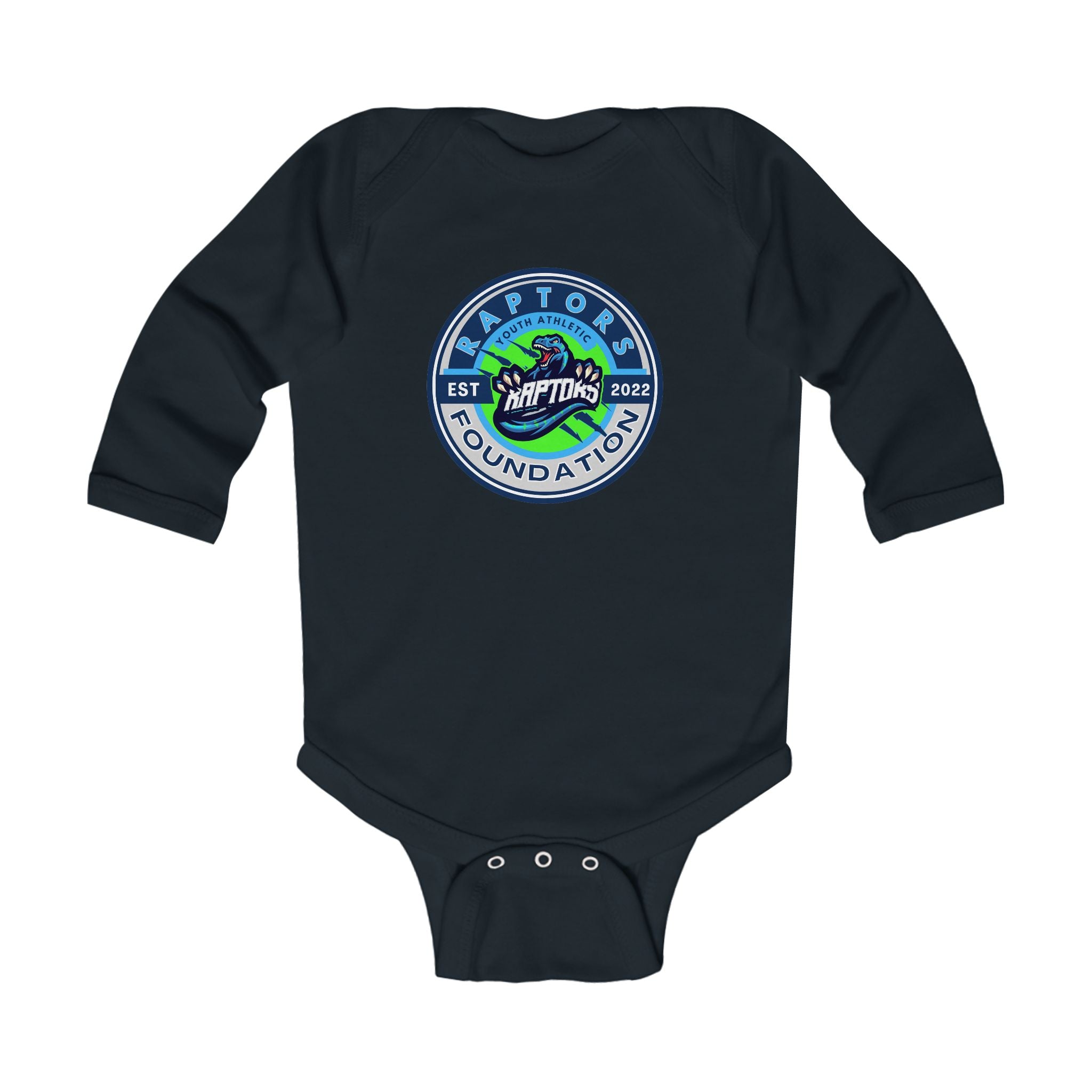 Infant Bodysuit — 'Raptors Foundation' Patch Graphic Long-Sleeve Baby Onesie