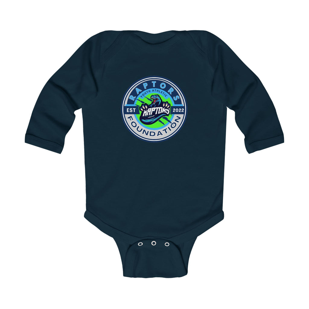 Infant Bodysuit — 'Raptors Foundation' Patch Graphic Long-Sleeve Baby Onesie