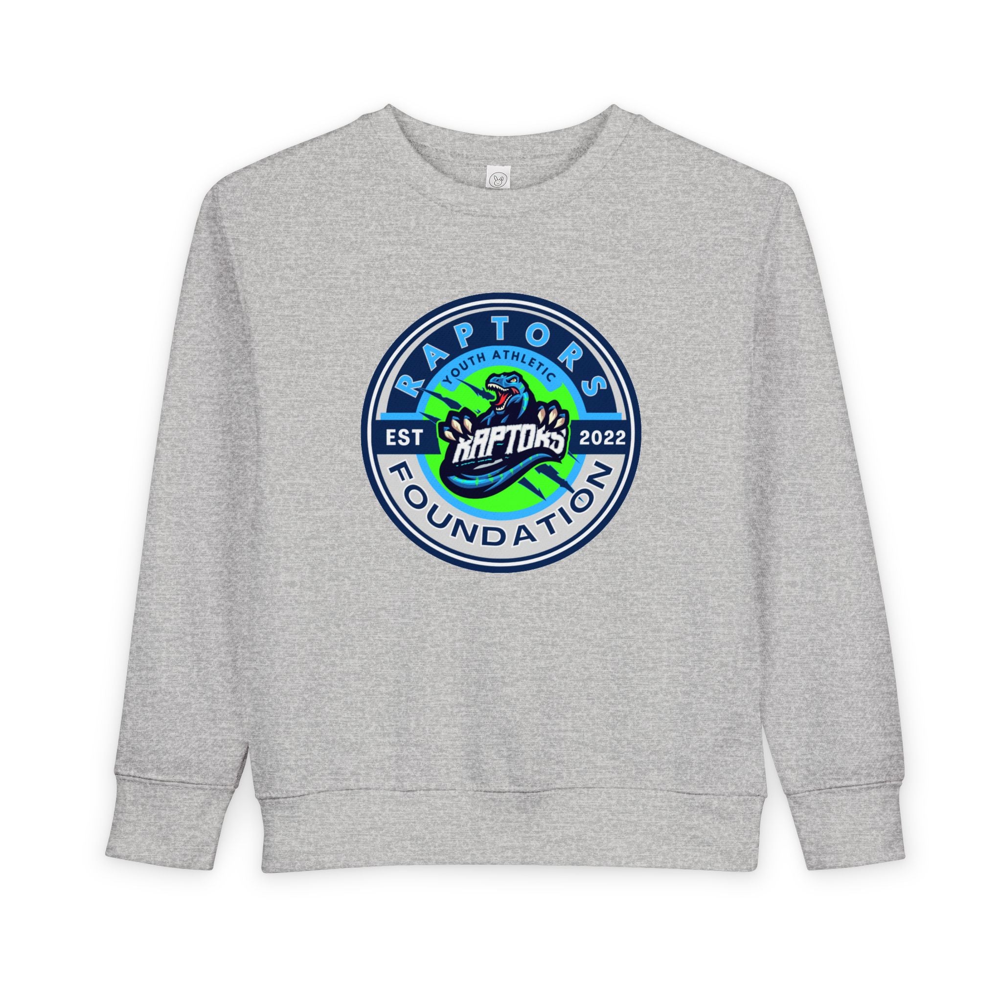 Raptors Foundation Toddler Sweatshirt — Kids' Crewneck with Green Dino Logo