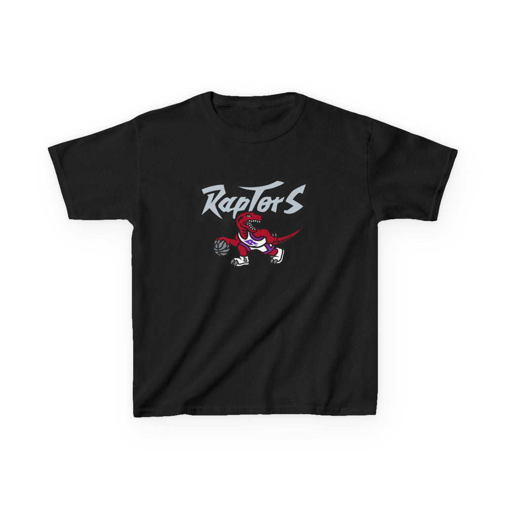 Kids Raptors Basketball T‑Shirt — Youth Dino Mascot Sport Tee