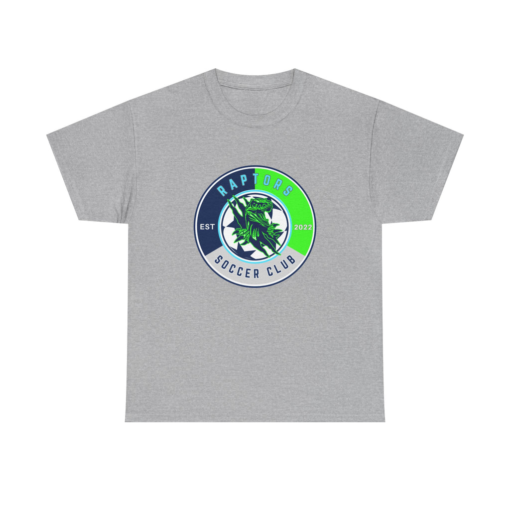 Raptors Soccer Club Logo Tee — Est. 2027 Neon Green & Blue